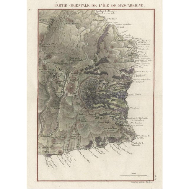 Map of Piton De La Fournaise, 1827 For Sale