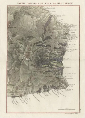 Map of Piton De La Fournaise, 1827
