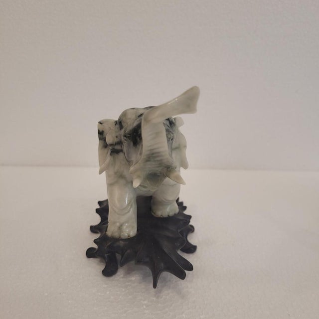 Vintage French Elephant Paperweights in Veined Marble, 1980s, Set of 2 For Sale - Image 11 of 18