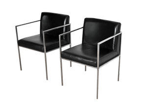Set of Square Armchairs in Imitation Leather, 1970