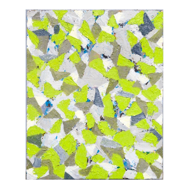Green & Grey Abstract Geometric Composition by Tara McDonald For Sale