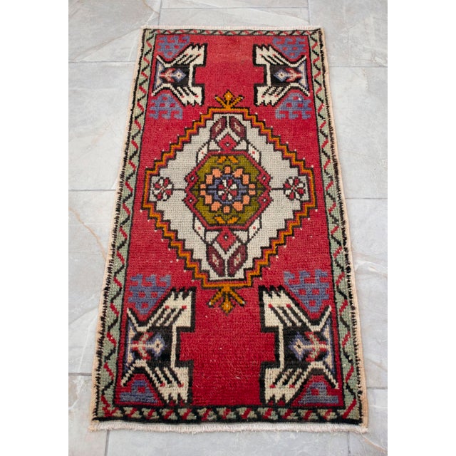 Hand Knotted Door Mat, Entryway Rug, Bath Mat, Kitchen Decor, Small Rug, Turkish Rug - 1'7" X 3'3" For Sale - Image 13 of 13