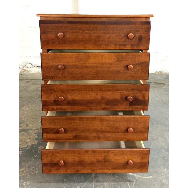 Late 20th Century Cherry Five-Drawer Chest of Drawers For Sale - Image 5 of 10