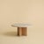 Round Coffee Table in Roman Travertine and Oak by Lebanto For Sale - Image 4 of 4