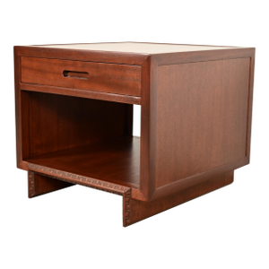 Frank Lloyd Wright for Heritage Henredon Taliesin Mahogany Nightstand or Side Table, Newly Refinished