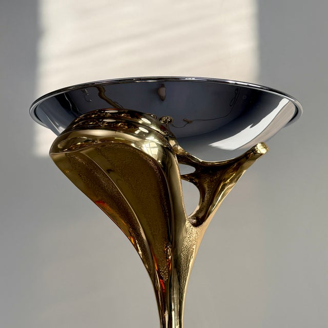 Gold Dimmable Floor Lamps, 1970s, Set of 2 For Sale - Image 8 of 12