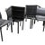 Set of 6 Chic Modern Gray Leather Stitched Dining Chairs For Sale - Image 9 of 9