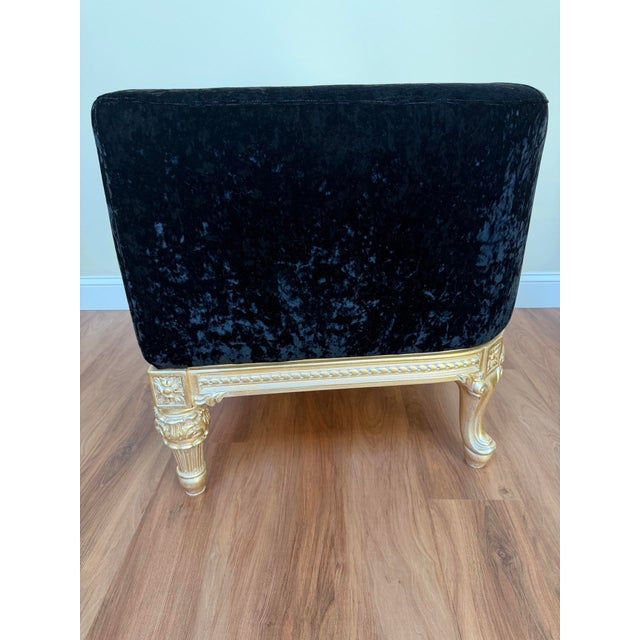 Hollywood Regency Late 20th Century Hollywood Regency Velvet Tub Chair For Sale - Image 3 of 12