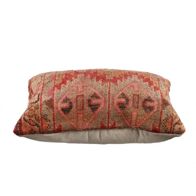 Decorative pillow cover made from vintage handknotted Turkish rug pieces. Backed with good quality cotton fabric. Pillow...