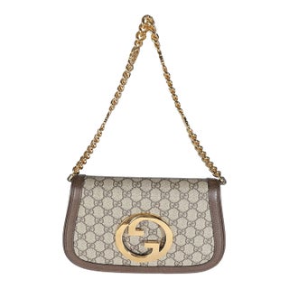 Beige GG Supreme Canvas Blondie Shoulder Bag For Sale
