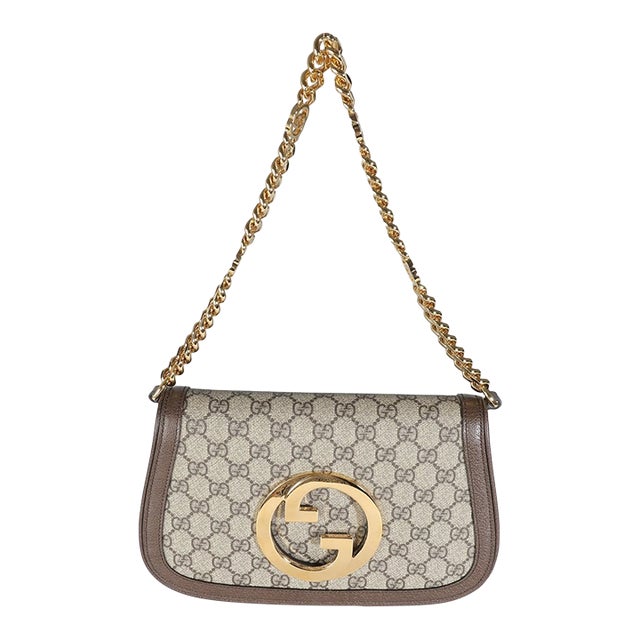 Beige GG Supreme Canvas Blondie Shoulder Bag For Sale