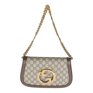 Beige GG Supreme Canvas Blondie Shoulder Bag