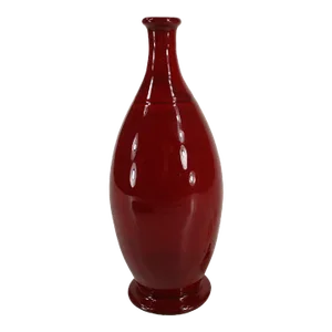 Late 20th Century Bleu d'Argile France Stoneware Pottery Ox Blood Red Hand Wheel Thrown Vase, France