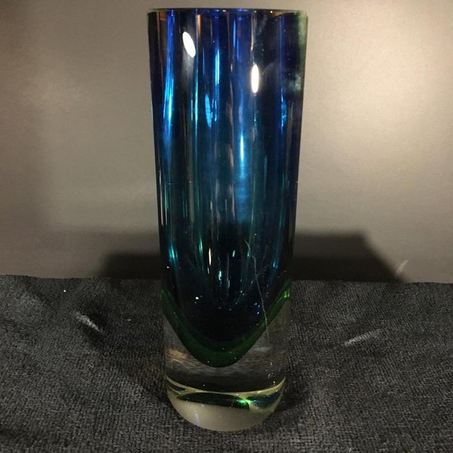 Blue and Green Sommerso Murano Glass Vase by Flavio Poli for Murano, 1960s For Sale - Image 6 of 14