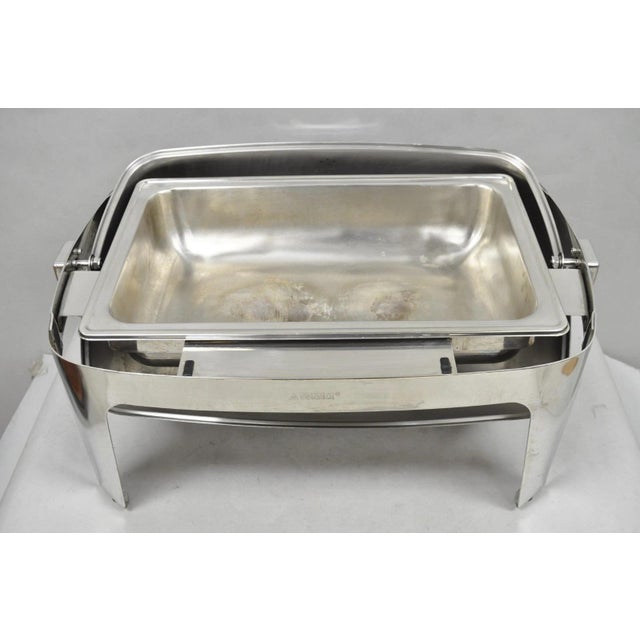 Late 20th Century Sunnex Stainless Steel Rolling 8.5l Chafing Dish Buffet Chafer Catering Server For Sale - Image 9 of 16