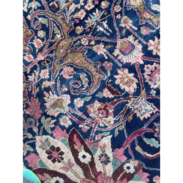 Blue Decorative Antique Northeast Khorassan-Mashad Palmettes Rug 8.6 x 11 For Sale - Image 8 of 18