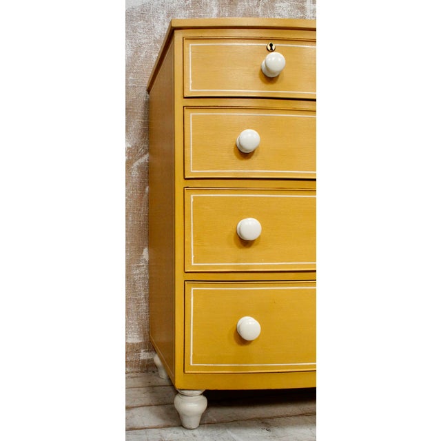 Goldenrod Victorian Bow Fronted Chest of Drawers, 1870 For Sale - Image 8 of 11