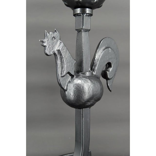 Wrought Iron Rooster Lamp by Jean Touret, 1950s For Sale - Image 9 of 16
