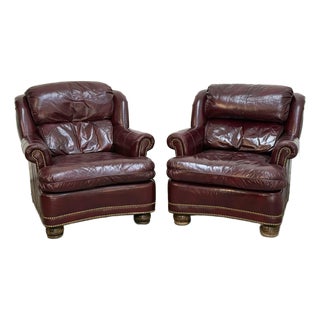 Pair of Vintage Leather Chairs For Sale