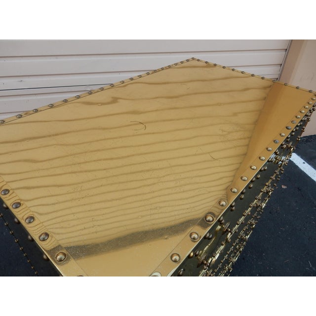 Vintage Brass Clad Chest of Drawers by Sarreid of Spain For Sale - Image 9 of 11