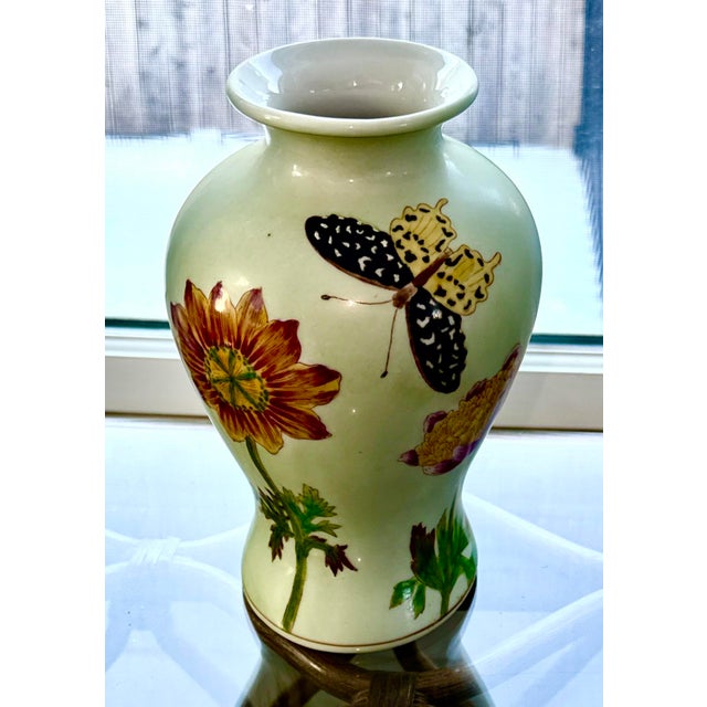 Celadon Floral Vase For Sale - Image 4 of 8