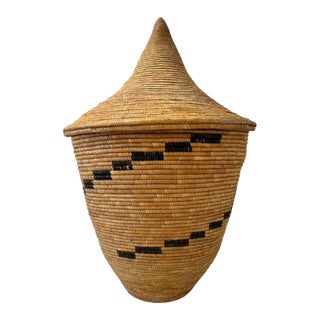 Mid 20th Century Large Woven African Basket For Sale