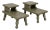 Mid 20th Century Pair of Sculptural Primitive Two-Tier End Tables in Old Chapel Satin Sagewood For Sale