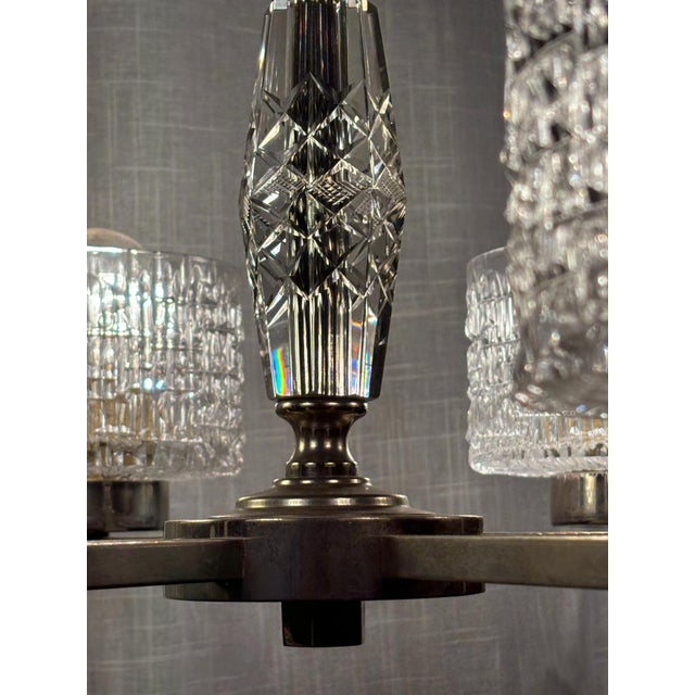 Glass Vintage Six-Arm Chandelier, Sweden, 1960s For Sale - Image 7 of 13