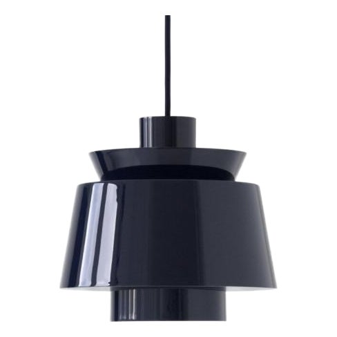 Mid-Century Modern Scandinavian Pendant Lamp Utzon JU1 in Steel Blue, 1940s For Sale