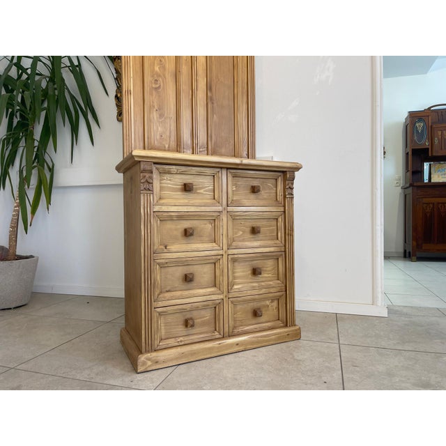 Tan Brown Wood Farmhouse Wardrobe For Sale - Image 8 of 15