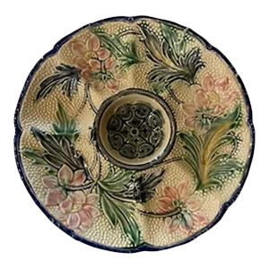 Belgium Wasmuel Majolica Oyster Plate