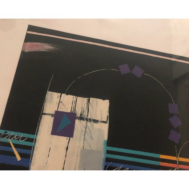 1980s Vintage Geometric Abstract Lithograph Print Signed 80's For Sale - Image 5 of 10