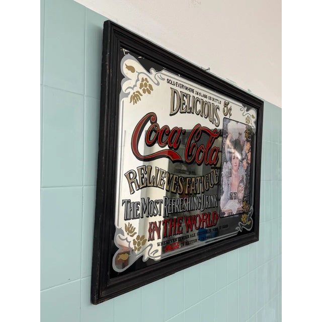 Vintage Coca Cola Advertising Mirror, 1980s For Sale - Image 4 of 16