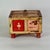 Wood Antique Primitive Folk Art Distressed Keepsake Box in Circus Like Color Motif & Floral Painting For Sale - Image 7 of 13