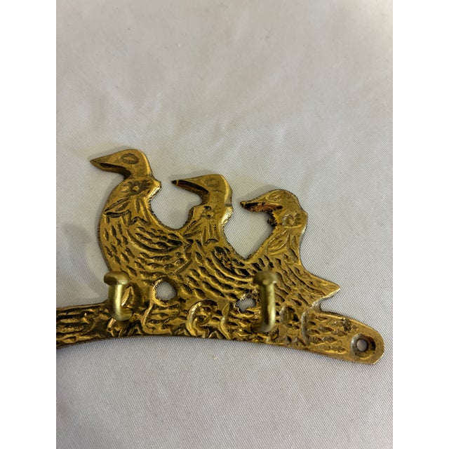 Mid 20th Century Vintage Brass Three Ducks Wall Hook For Sale - Image 5 of 8