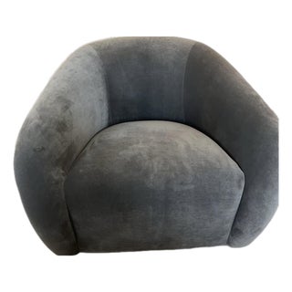 Restoration Hardware Sofia Swivel Chair - Graphite Performance Velvet For Sale