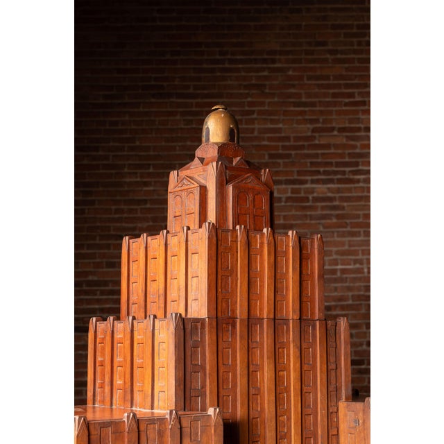 Art Deco 1920s Monumental Art Deco Cathedral Form Secretary Desk For Sale - Image 3 of 12
