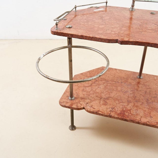 Vintage Toilet Table in Pink Marble, 1920s For Sale - Image 6 of 12
