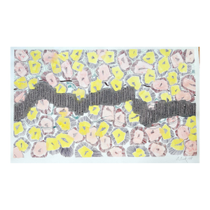 Barbara Beck 1998 Abstract Acrylic and Watercolor Painting on Paper - Signed/Dated