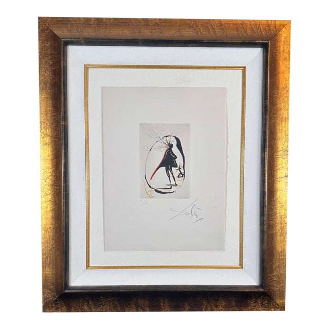 1960s Share Dali Faust Vignettes Mephisto Hand Signed Number Etching Argillet Certification For Sale