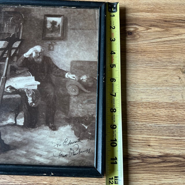 Black Vintage French Print of "The Violin Lesson" in a Frame For Sale - Image 8 of 9