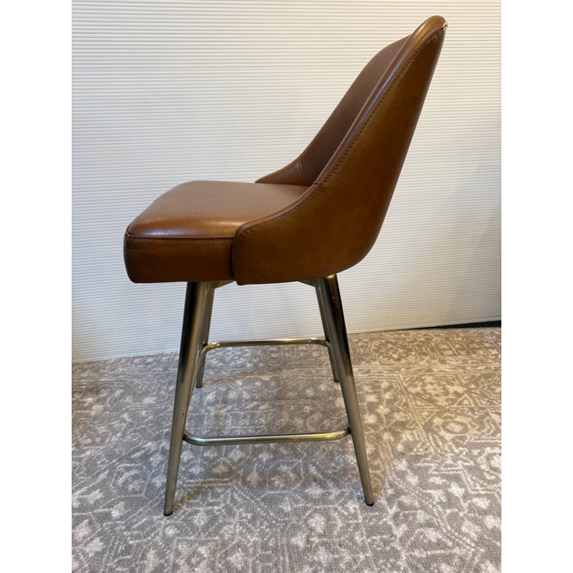 2010s West Elm Mid Century Swivel Counter Stools, Pair For Sale - Image 5 of 12
