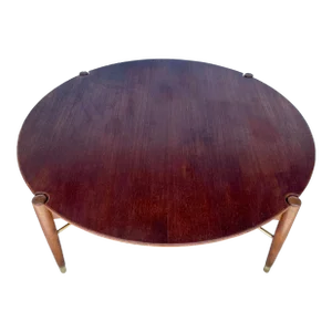 Folke Ohlsson for Dux of Sweden Teak & Brass Coffee Table From 60's