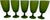 Mid-Century Modern Italian Murano Frosted Green Satinato Wine Goblets Attributed To Carlo Moretti Set of Five Capturing...