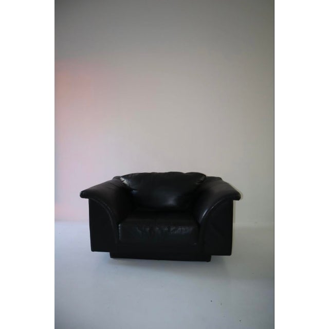 Late 20th Century Vintage Natuzzi Black Leather Sofa Chair Chairish