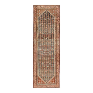 Antique Persian Hamadan Runner With Sub-Geometric Tribal Motif Design For Sale