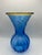 Blenko Vintage Blenko Hand-Blown Cobalt Blue Art Glass Vase With Amber Rim, Mid-Century Modern For Sale - Image 4 of 10
