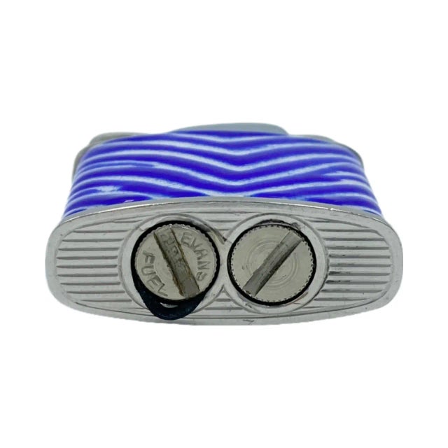 Mid 20th Century Vintage Mid 20th Century El Morocco Nightclub New York Nyc Blue Zebra Print Lighter For Sale - Image 5 of 13