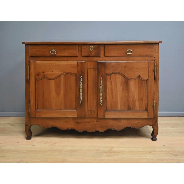 Wood Mid-19th Century Louis XV Cherrywood Buffet For Sale - Image 7 of 17