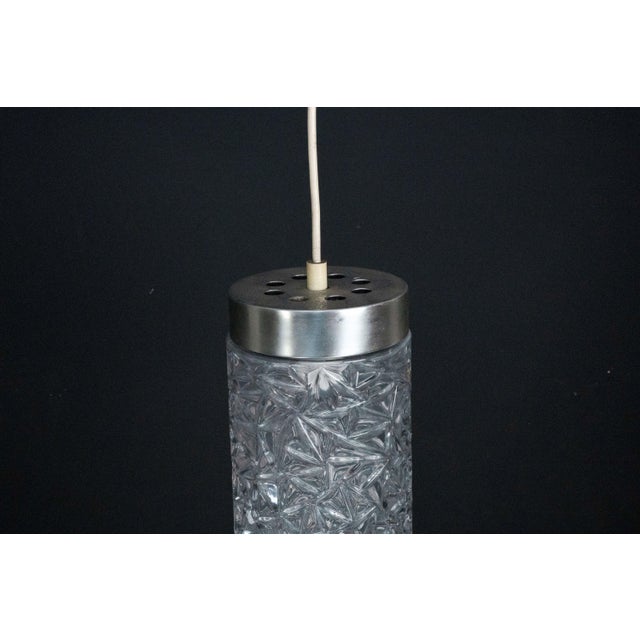 Silver Italian Pendant Lights in Glass and Polished Aluminum, 1970s, Set of 2 For Sale - Image 8 of 13
